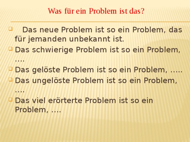 Ich ein problem