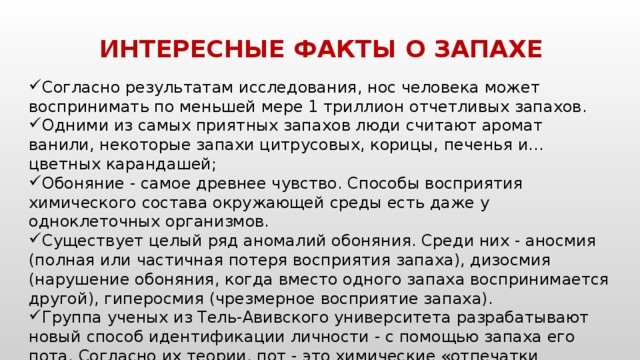 Органы чувств человека интересные факты 3 класс