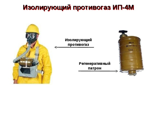 Применение изолирующих противогазов. Принцип действия изолирующего противогаза.