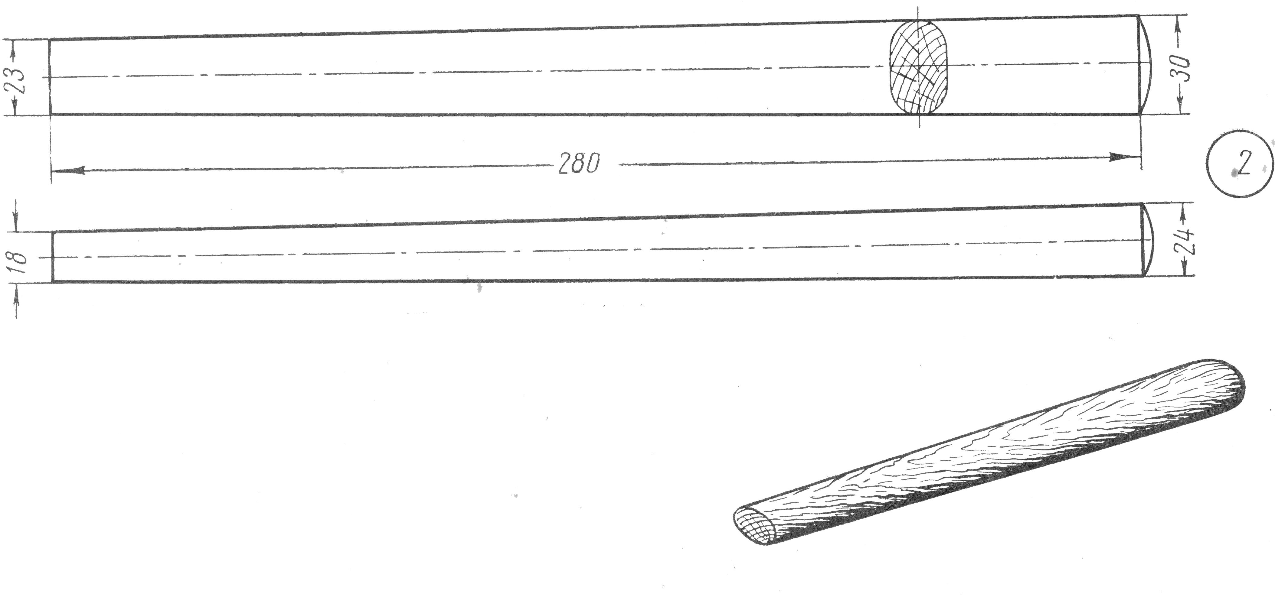 Чертеж деревянной ручки