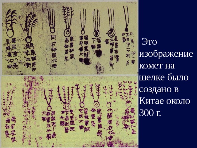  Это изображение комет на шелке было создано в Китае около 300 г. 