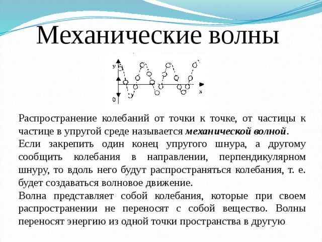 Физика распространение колебаний в среде волны