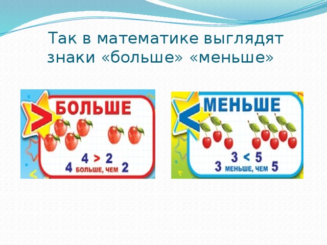 Знаки больше меньше в какую сторону картинки для первого класса с примерами