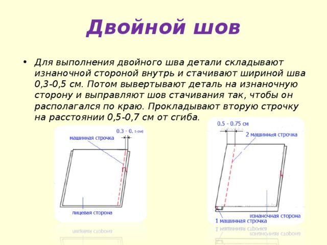 Образец двойного шва