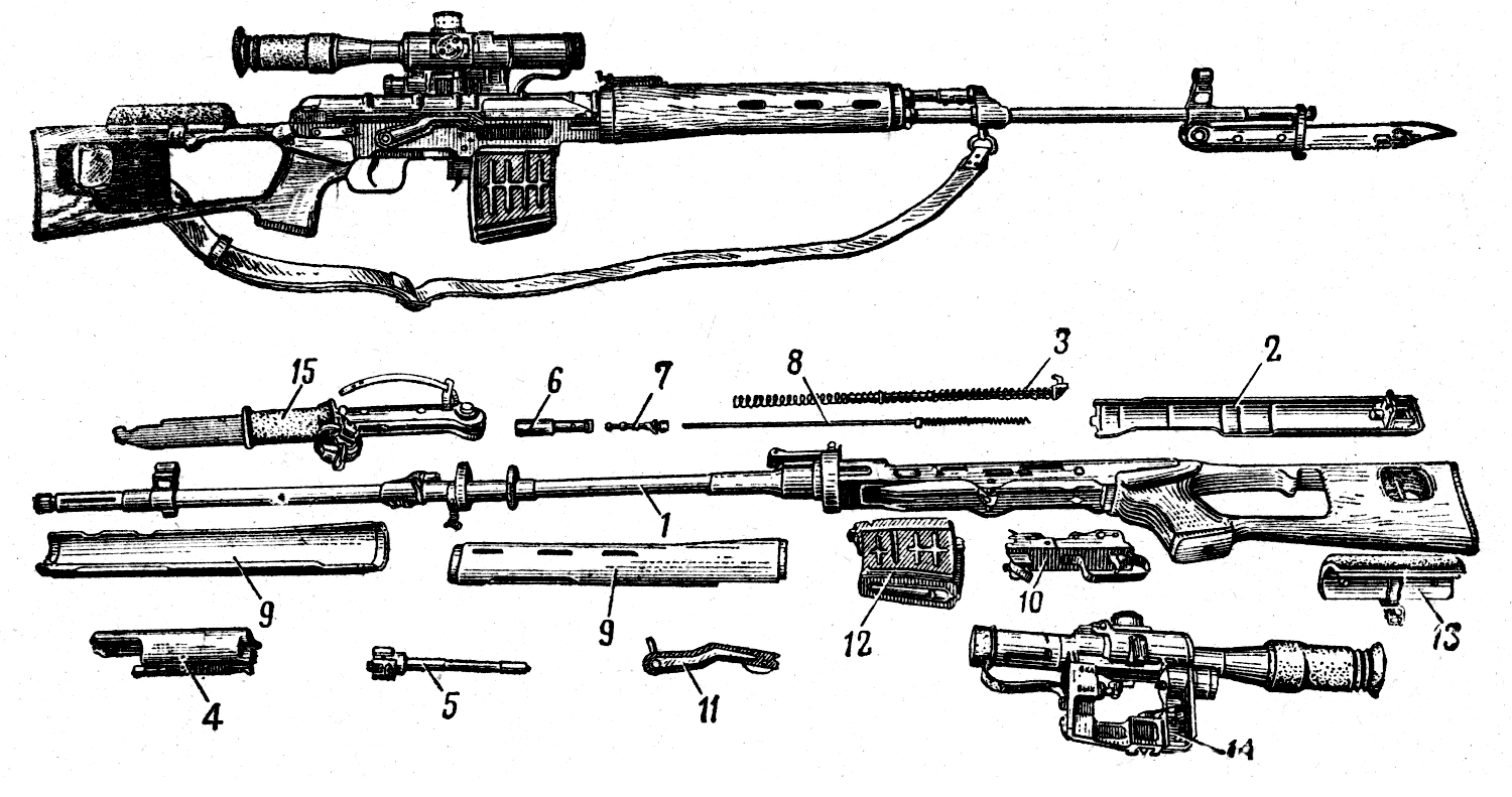 Схема снайперской винтовки