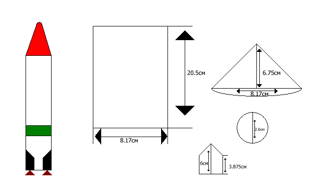 Схема ракеты из бумаги