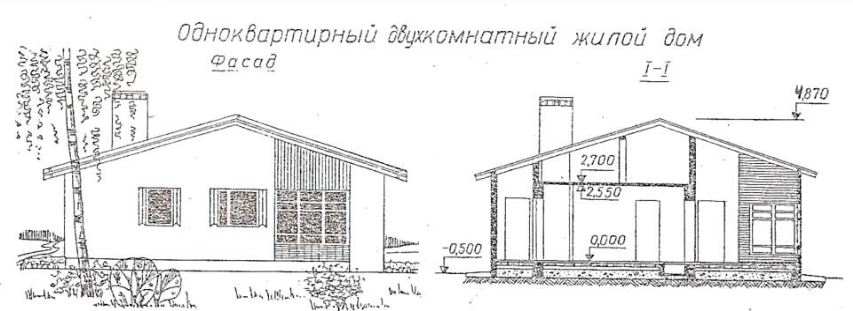 План чтения строительного чертежа одноквартирный жилой дом фасад вариант 3