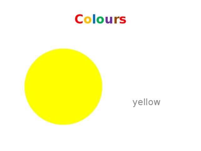 C o l o u r s yellow 