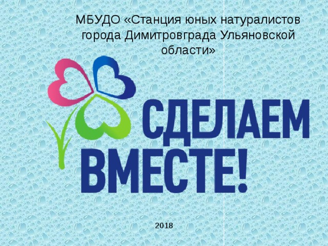 МБУДО «Станция юных натуралистов города Димитровграда Ульяновской области» 2018 