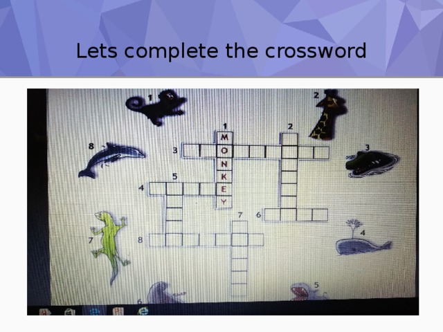 Lets complete the crossword 