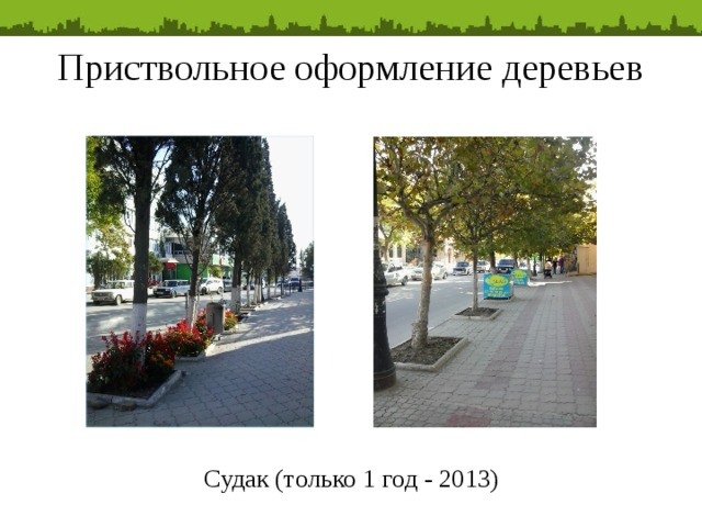 Приствольное оформление деревьев          Судак (только 1 год - 2013) 