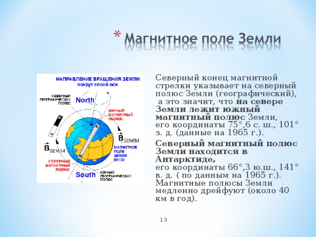 Почему северный полюс магнитной. Южный географический полюс и Южный магнитный полюс. Географические координаты Южного магнитного полюса земли. Магнитные полюса компаса. Южный конец магнитной стрелки всегда указывает на.