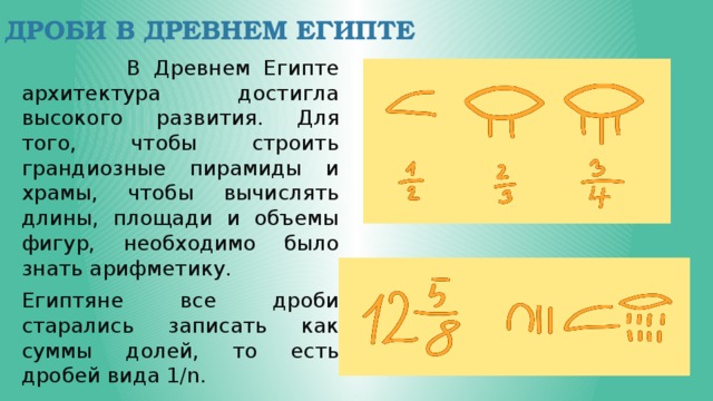 Проект на тему египетские дроби 6 класс