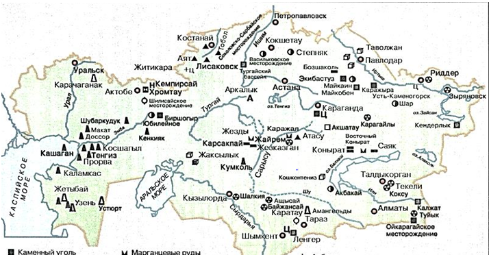Карта урановых месторождений казахстана