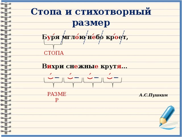 Буря мглою небо кроет стихотворный размер и схема