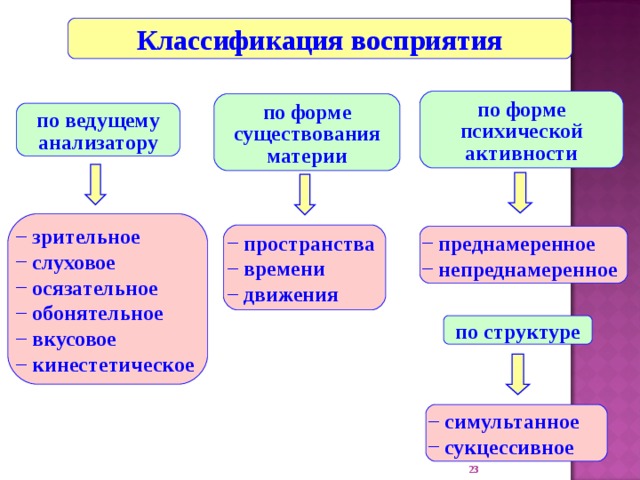 Классификация форм восприятия