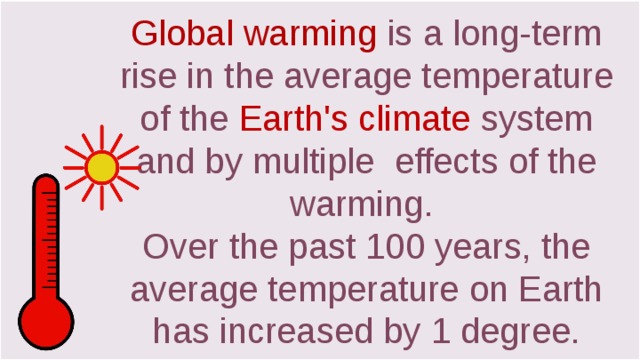 Глобальное потепление на английском.