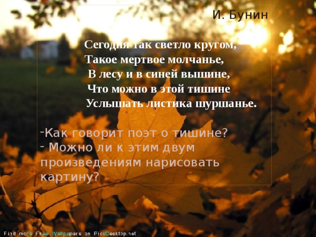 Молчанье, вышине, тишине, шуршанье.. Бунин сегодня так светло кругом. Стихи поэтов о тишине. Сегодня так светло кругом такое Мертвое молчание.