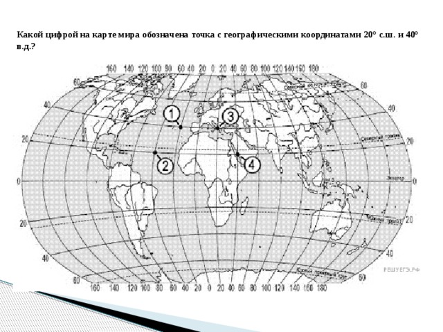 Физическая карта мира с координатами широты и долготы на русском языке