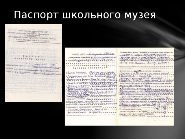 Паспорт школьного музея образовательного учреждения образец