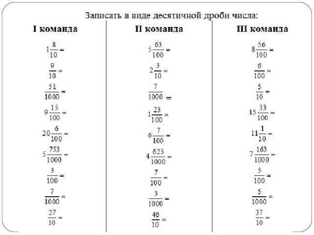 Перевод обыкновенной дроби в десятичную презентация 6 класс дорофеев