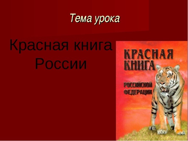 Презентация для 1 класса красная книга