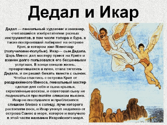 Икар характеристика. Мифы древней Греции Дедал и Икар. Миф о Дедале и Икаре. Легенда об Икаре для детей. Миф об Икаре.