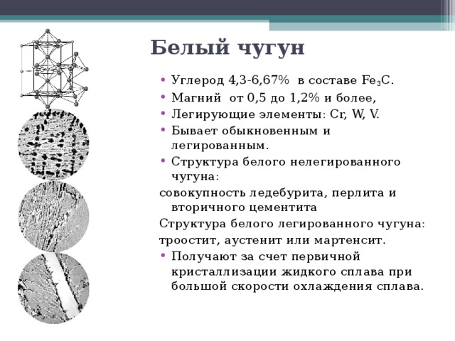 Углерода в чугуне. Белый чугун состав. Белый чугун компоненты сплава. Структура сплава белого чугуна. Белый чугун состав сплава.