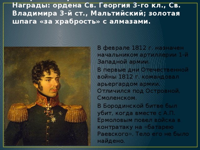 Презентация герой 1812 года. Кутайсов генерал 1812. Граф Кутайсов портрет. Портрет Тучков и Кутайсов. Кутайсов Павел 1.