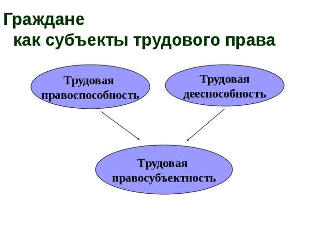 Трудовая правосубъектность схема