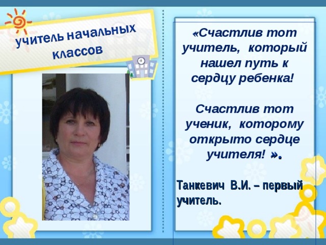 Визитка учителя презентация