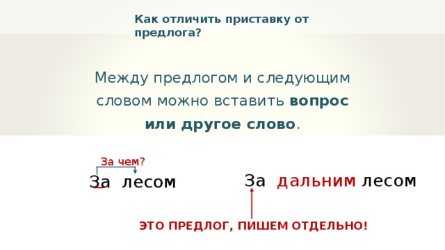Отличие предлогов от приставок 2 класс презентация
