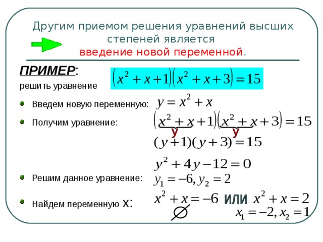 Презентация уравнение высших степеней