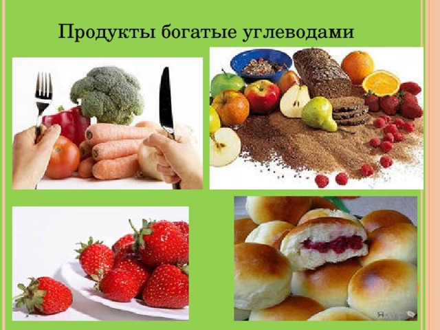 Продукты богатые углеводами 