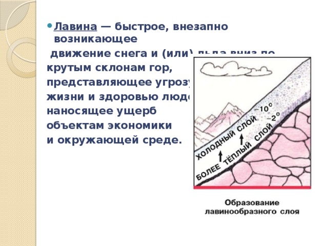 Снежные лавины презентация