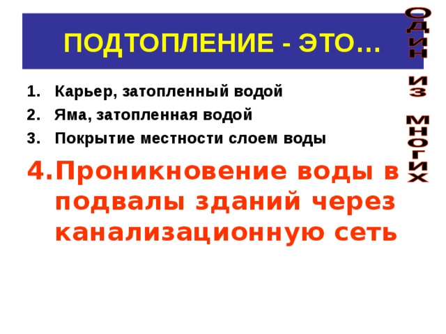 Проникновение воды в подвалы зданий через канализационную сеть это. Проникновение воды в подвалы зданий это. Подтоп. 15 Действия.