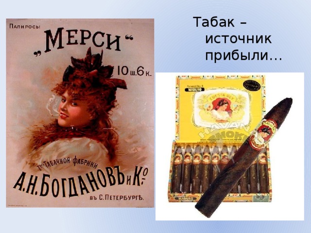Табак – источник прибыли… 
