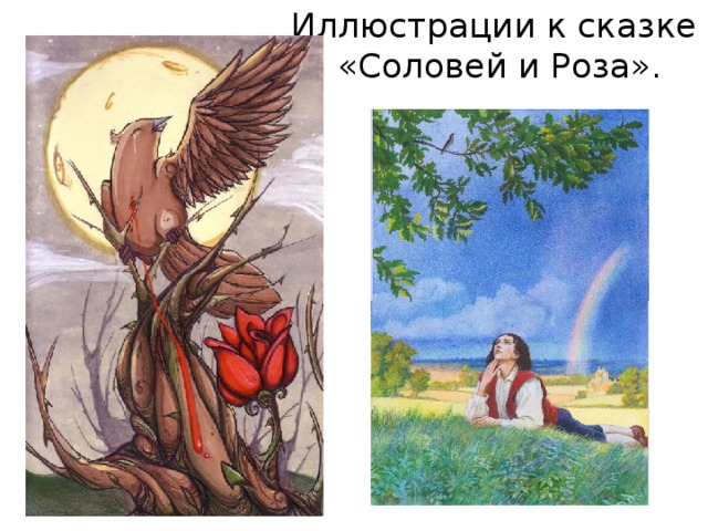 Рисунок по рассказу соловей и роза