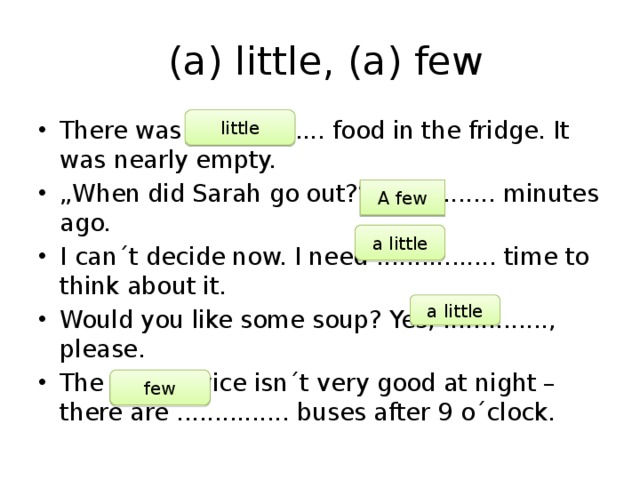 Английский few little