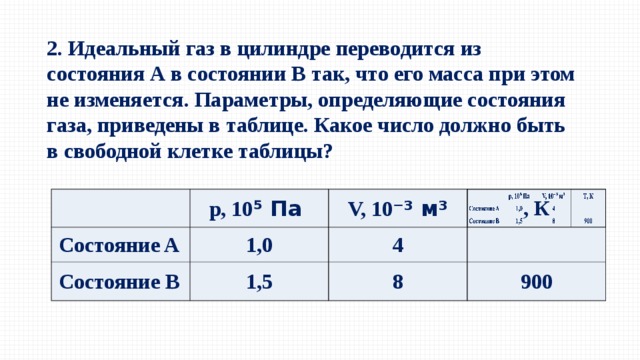 Идеальный газ перевели из состояния