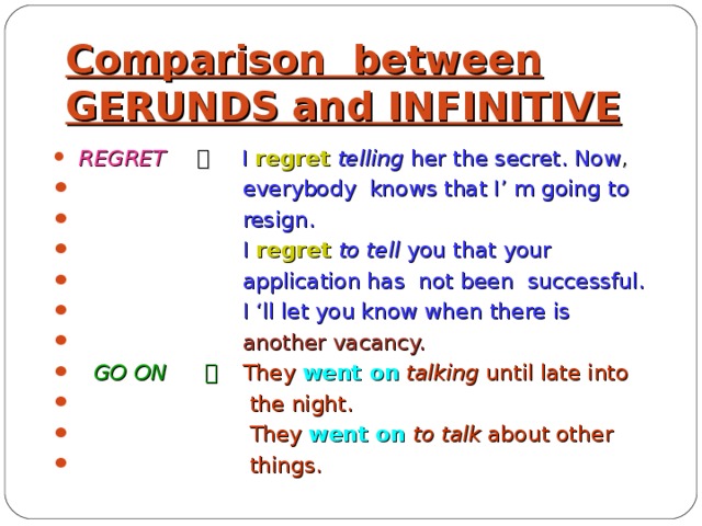 Gerunds and infinitives