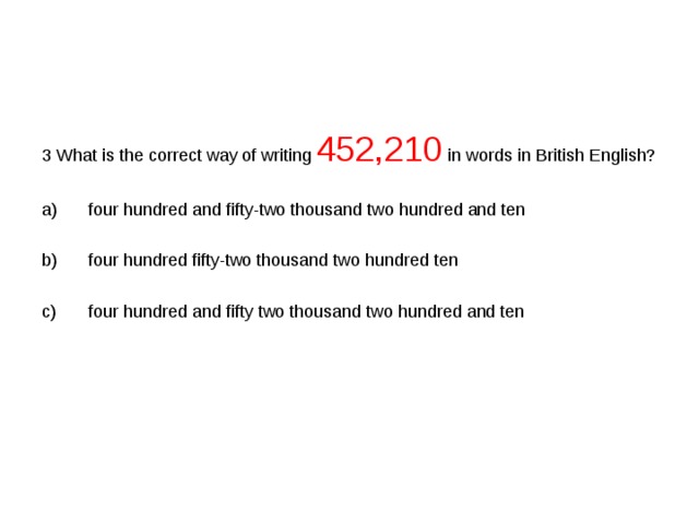 English grammar. Numerals