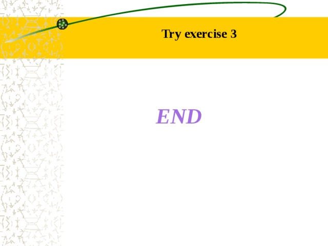 Try exercise 3 END 