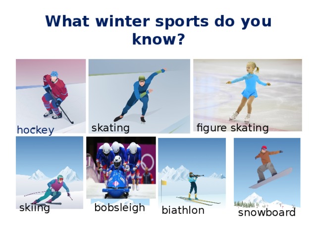 Do sport the winter. Зимние виды спорта на английском языке. Winter kinds of Sport. Виды спорта зимой на английском. Уиды спорк ана английском зимние.
