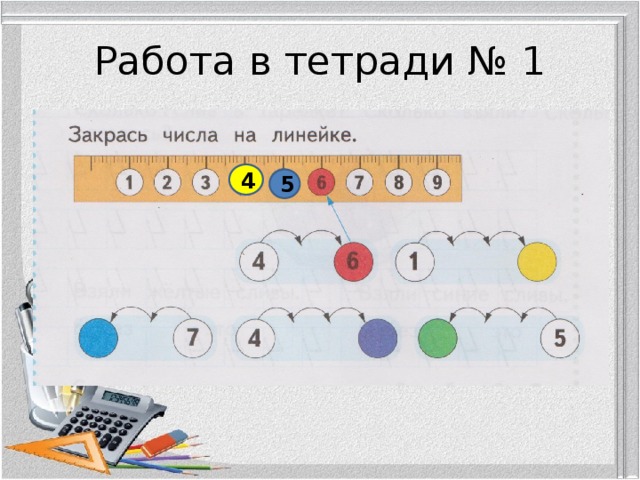 Работа в тетради № 1 4 5 
