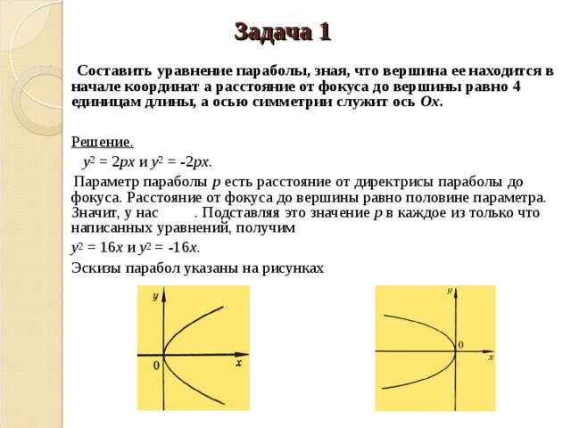 Фокус параболы. Составить уравнение параболы. Координаты фокуса параболы. Параметр параболы. Составьте уравнение параболы.