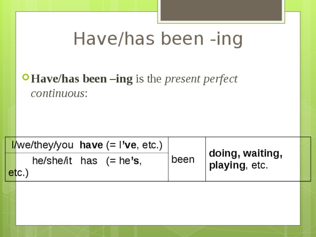 Having been made перевод. Have been ing. Have has ing. Have has been ing. Have been ing какое время когда используется.