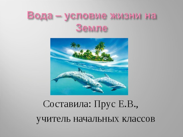 Вода условие жизни на земле