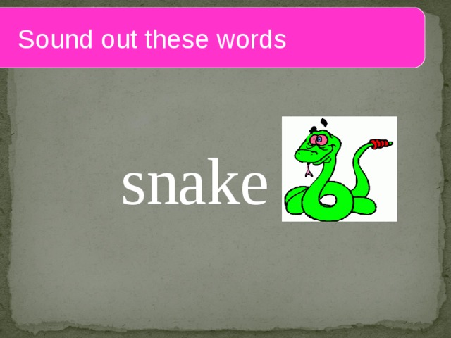  Sound out these words sn ake 