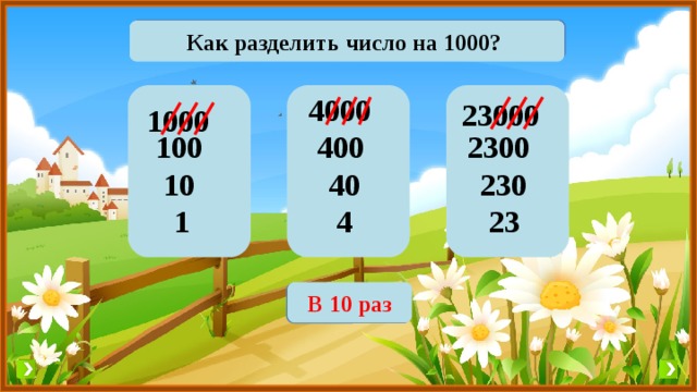 Деление чисел на 10 100 и 1000. Разделить число на 1000. Увеличение и уменьшение числа 10 100 1000. Увеличение числа в 10 100 1000 раз.